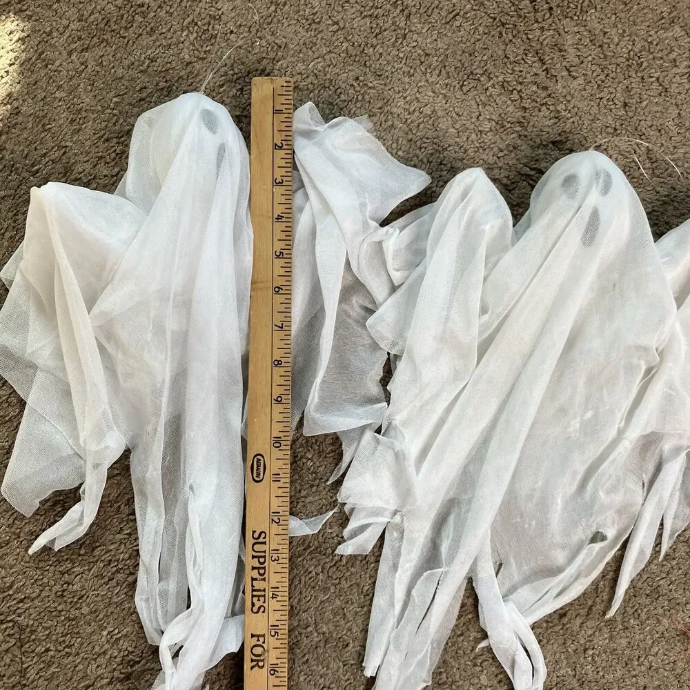 Lot Of 3 Hanging Halloween Decorations 2 Spooky Ghosts And 1 Jack O Lantern